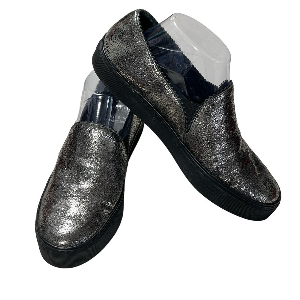 Stuart Weitzman Slip On Metallic Cracked Shoes